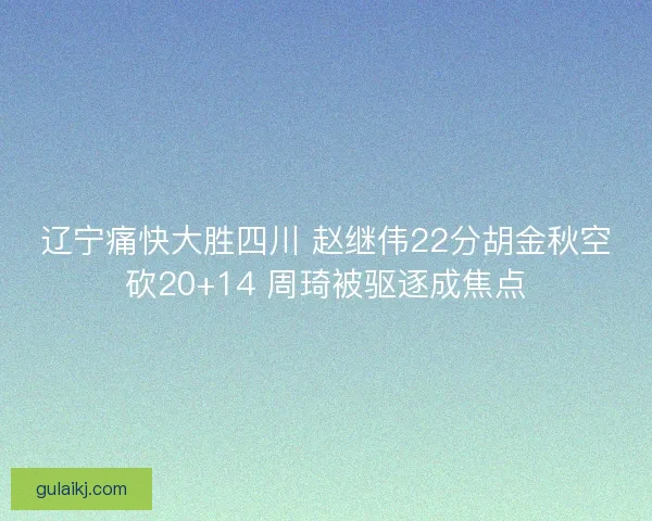 辽宁痛快大胜四川 赵继伟22分胡金秋空砍20+14 周琦被驱逐成焦点